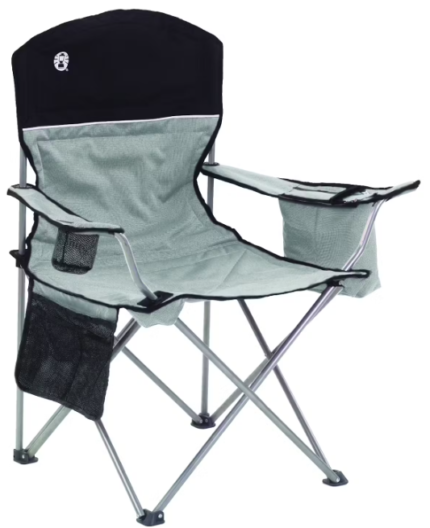 Camping Chair with Built-In 4-Can Cooler, Gray