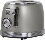 West Bend Toaster 2 Slice Retro-Styled Stainless Steel with 4 Functions and 6 Shade Settings, 850-Watts, Gray